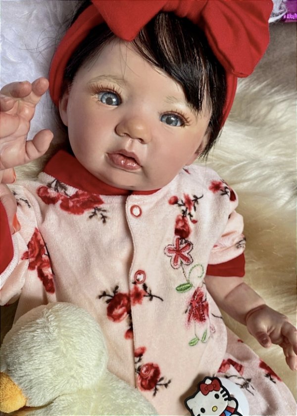 BEBÊ REBORN MENINA BIA MEGA REALISTA COM COVINHA CABELO FIO A FIO - Maternidade Mundo Baby Reborn