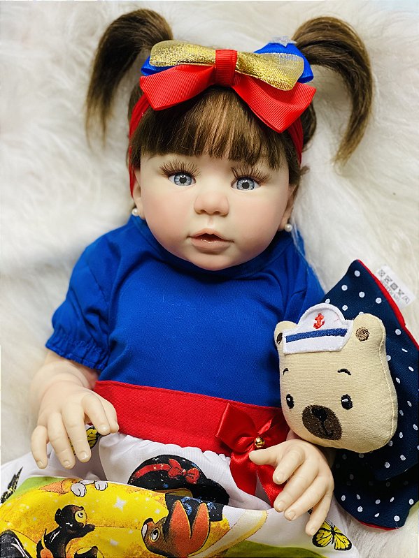 BEBÊ REBORN ORIGINAL REALISTA TODA EM SILICONE BRANQUINHA