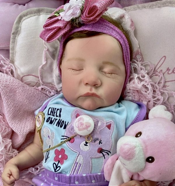BEBÊ REBORN REALISTA TODA MOLINHA CABELINHO FIO A FIO LAURINHA