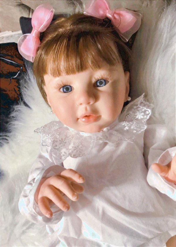 BEBÊ REBORN MENINA TODA EM SILICONE PITTY SUPER REALISTA COLEÇÃO NOVA