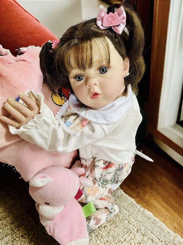 BEBÊ REBORN MENINA VALENTINA CORPO DE SILICONE MEGA REALISTA MAMA E FAZ XIXI PRONTA ENTREGA