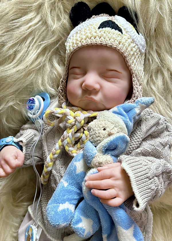 BEBÊ REBORN MENINO MESSIAS MEGA REALISTA CAREQUINHA TODO EM SILICONE