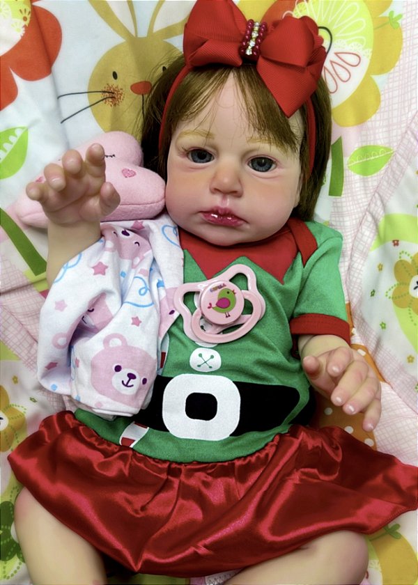 BEBÊ REBORN MENINA MEGA REALISTA MAMÃE NOEL PRONTA ENTREGA PROMOÇÃO
