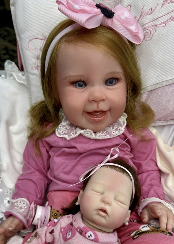 BEBÊ REBORN LUA MEGA REALISTA COM MINI REBORN DE BRINDE