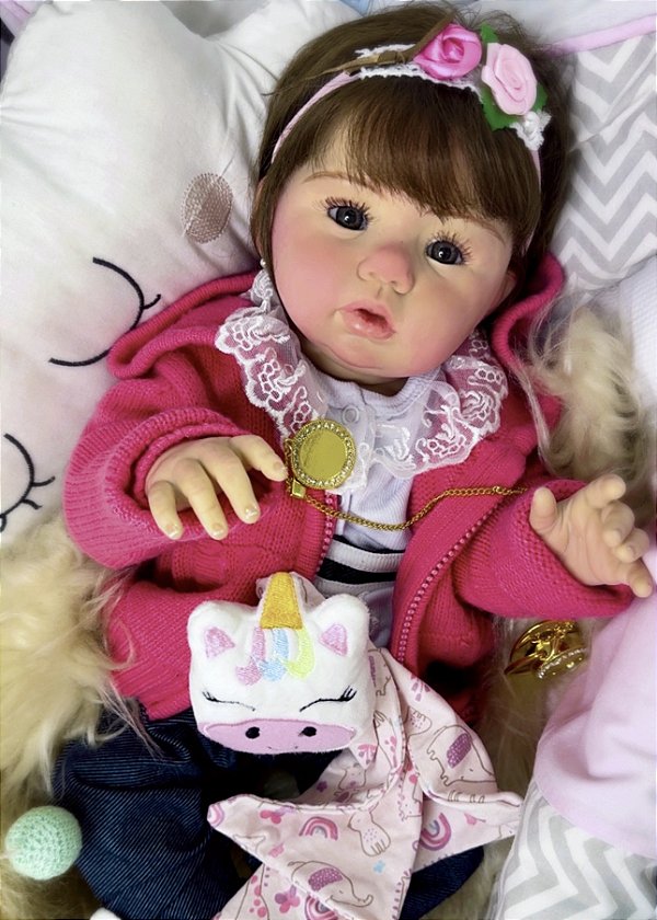 BEBÊ REBORN MENINA SILICONE ANASTÁCIA EXCLUSIVIDADE