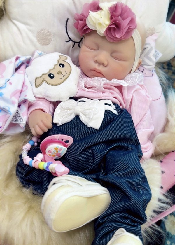 BEBÊ REBORN SILICONE SÓLIDO JADE REALISTA BEM MOLINHA