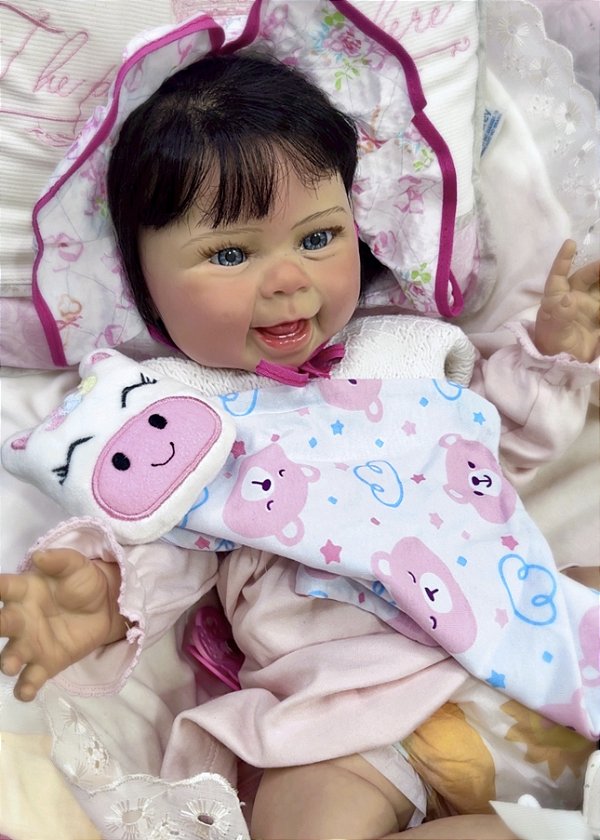 BEBÊ REBORN ISABEL MENINA SILICONE EXCLUSIVIDADE