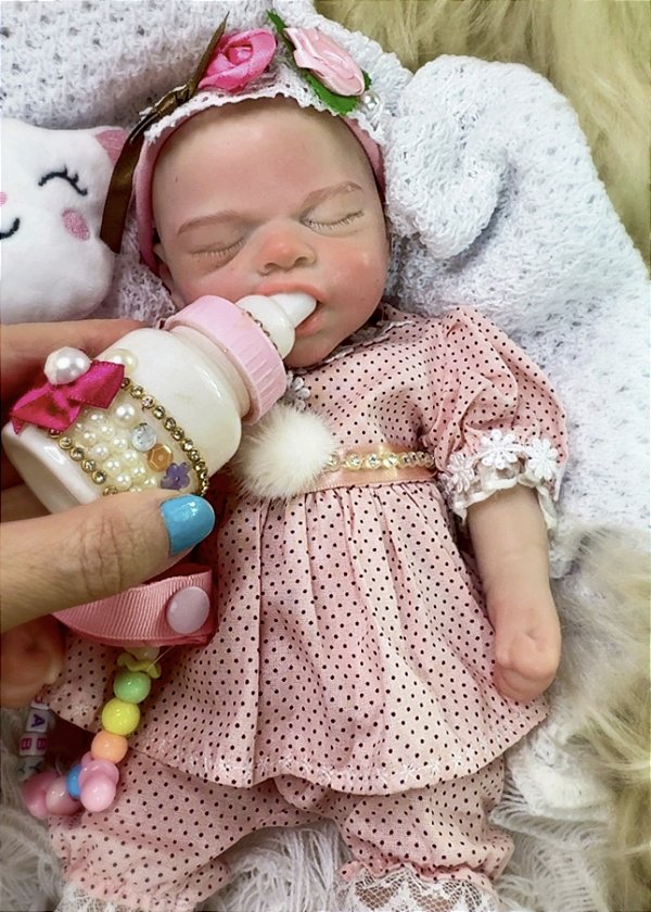 BEBÊ REBORN MENINA SILICONE SÓLIDO BETINA MOLINHA