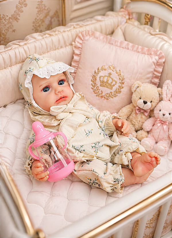 BEBÊ REBORN AISHA SILICONE SÓLIDO BEM MOLINHA MEGA REALISTA