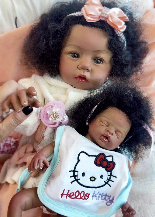 BEBÊ REBORN MAMÃE E FILHINHA TODA EM SILICONE COM EMXOVAL