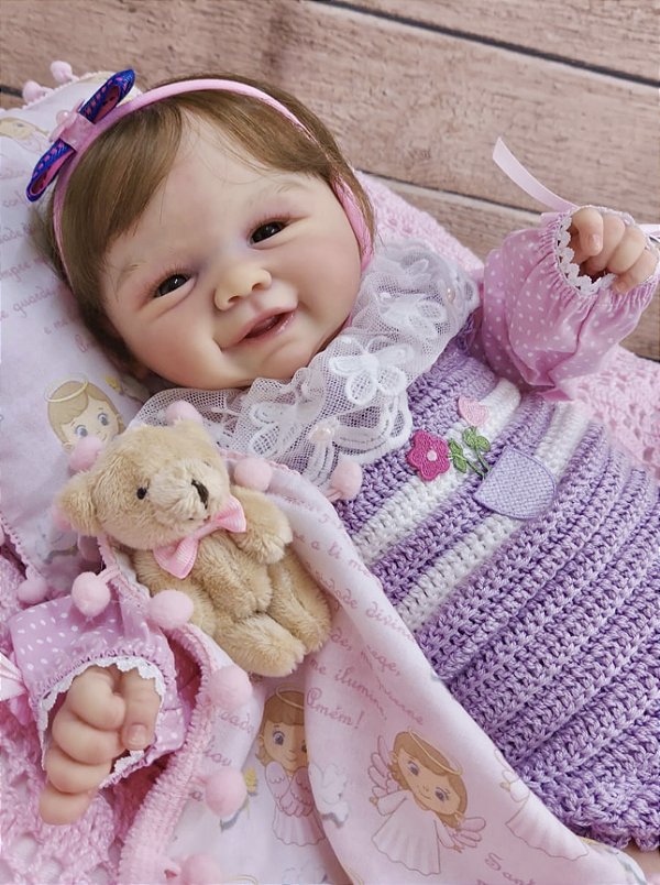 BEBÊ REBORN VIVIENE HIPER REALISTA TODA EM SILICONE