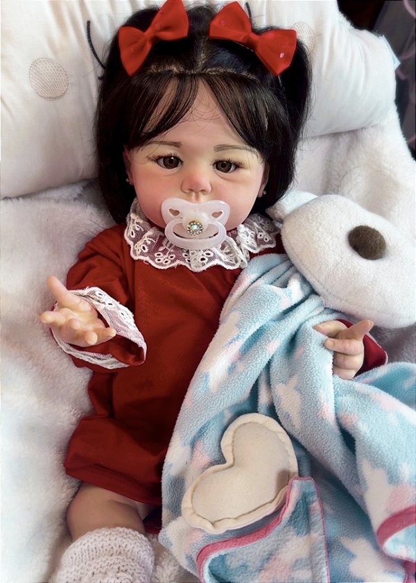 Bebê Reborn Julis Silicone Hiper Realista Mama e Faz Vixi