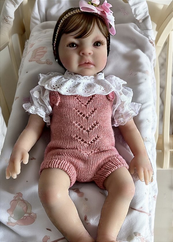 Boneca Bebê Reborn Monickie Silicone Sólido Molinho Mama E Faz Xixi