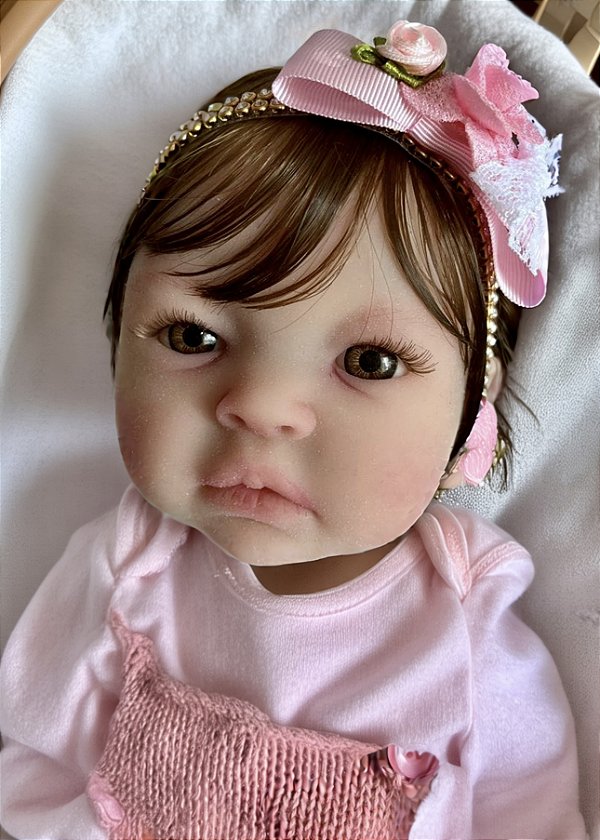 BEBÊ REBORN SILICONE SÓLIDO HOSANA REALISTA BEM MOLINHA