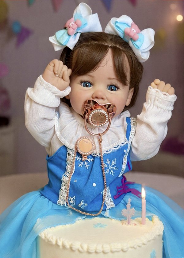 BEBÊ REBORN BONECA SILICONE FROZZEN COLEÇÃO PRINCESAS