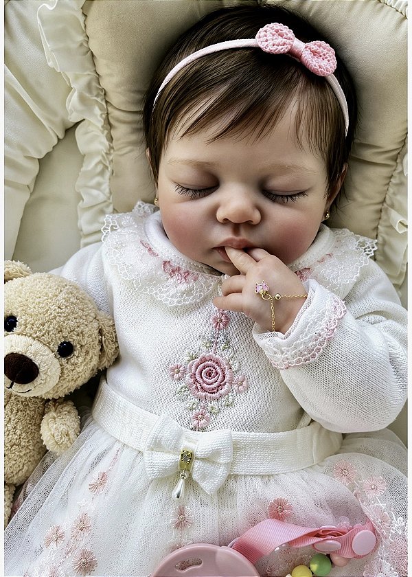 BEBÊ REBORN BONECA SILICONE SÓLIDO MOLINHO MARIA JÚLIA