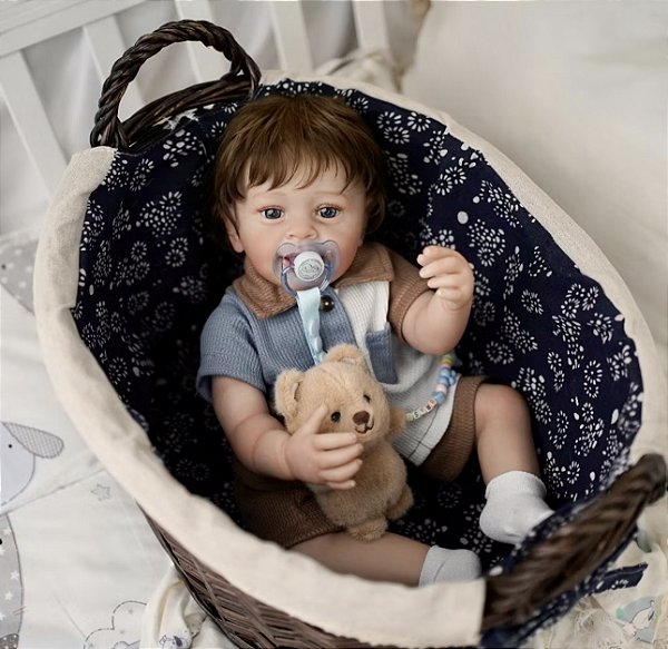 BEBÊ REBORN TONINHO MEGA REALISTA TODO EM SILICONE