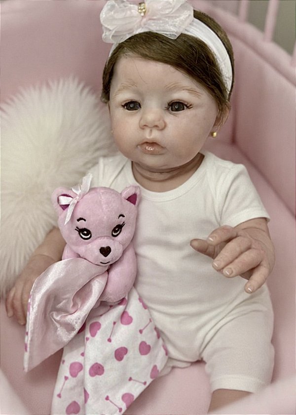 BEBÊ REBORN CORPO DE SILICONE REALISTA LAÍS ESCULPIDA A MÃO PODE DAR BANHO