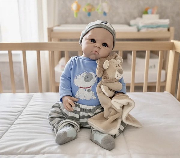 BEBÊ REBORN SILICONE SÓLIDO JOÃO LUCAS REALISTA BEM MOLINHO