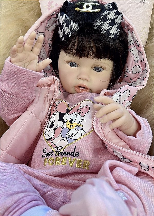 BEBÊ REBORN CORPO DE SILICONE REALISTA DANI ESCULPIDA A MÃO PODE DAR BANHO