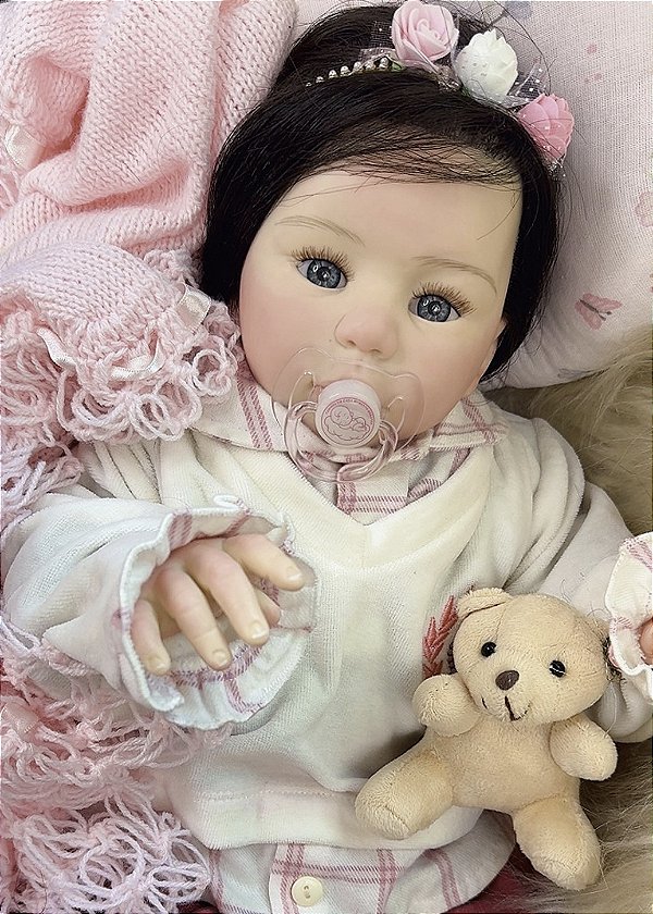 BEBÊ REBORN CORPO DE SILICONE REALISTA GRAZIELLE