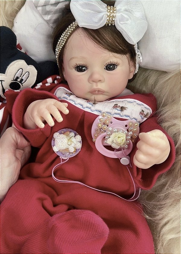 BEBÊ REBORN MENINA TODA EM SILICONE ELISEE REALISTA