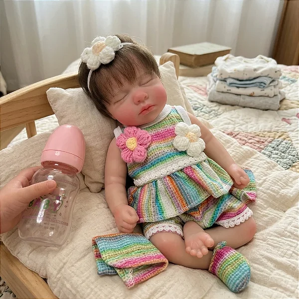 BEBÊ REBORN SILICONE SÓLIDO RAQUELZINHA REALISTA BEM MOLINHA