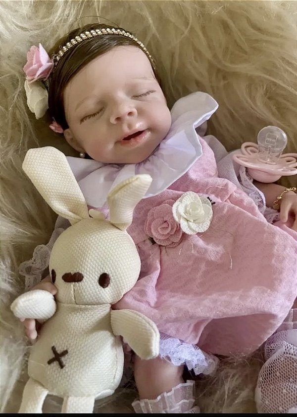 BEBÊ REBORN SILICONE SÓLIDO ORIGINAL MOLINHO LADY 35 CM