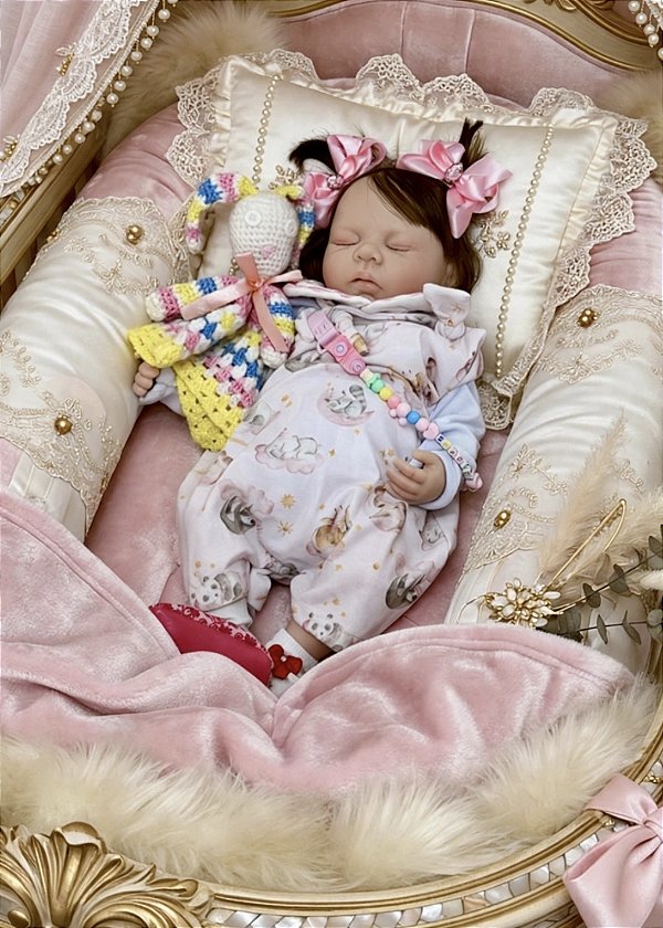 BEBÊ REBORN MENINA SILICONE SÓLIDO HELO MOLINHA
