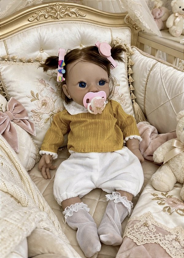 BEBÊ REBORN SILICONE SÓLIDO NATHY REALISTA BEM MOLINHA