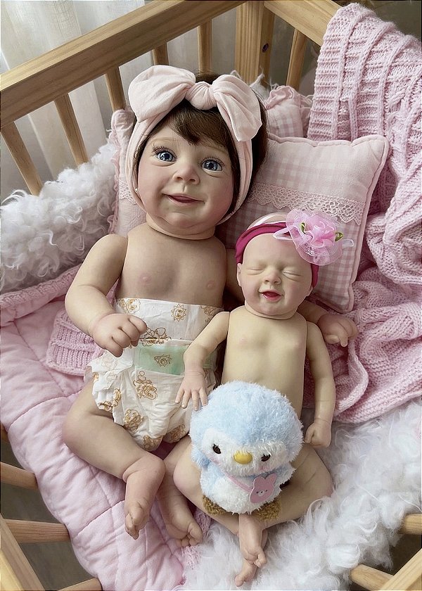 BEBÊ REBORN REALISTA SILICONE HELO MENINA - PROMOÇÃO PAGUE 1 LEVE 2