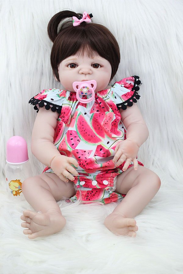 Bebe Reborn Frutinha Realista Toda Em Silicone Com Chupeta De Strass Maternidade Mundo Baby Reborn