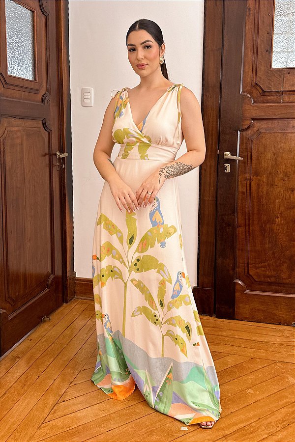 1456 Vestido Longo Alma Tropical