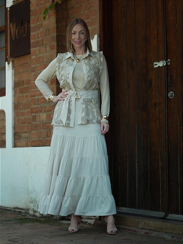 Saia Midi Trama da Terra