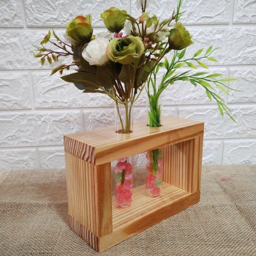 Vaso com 2 Tubos de Ensaio para Flores