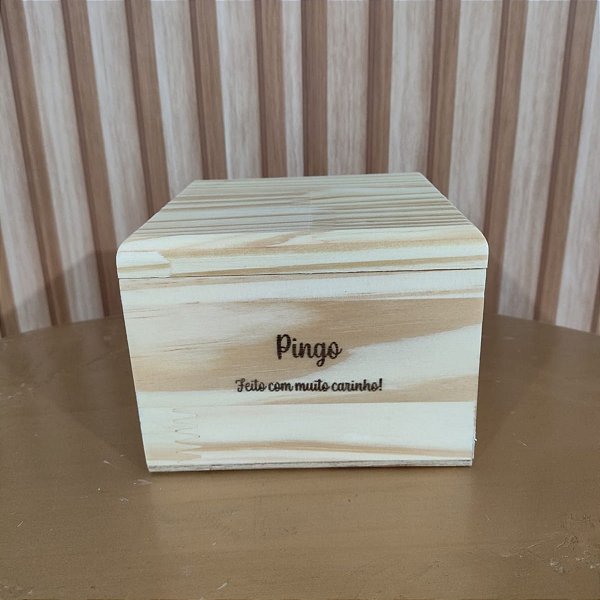 Caixa de Madeira Pinus - Personalizada a Laser - Cx organizadora acessórios Pets