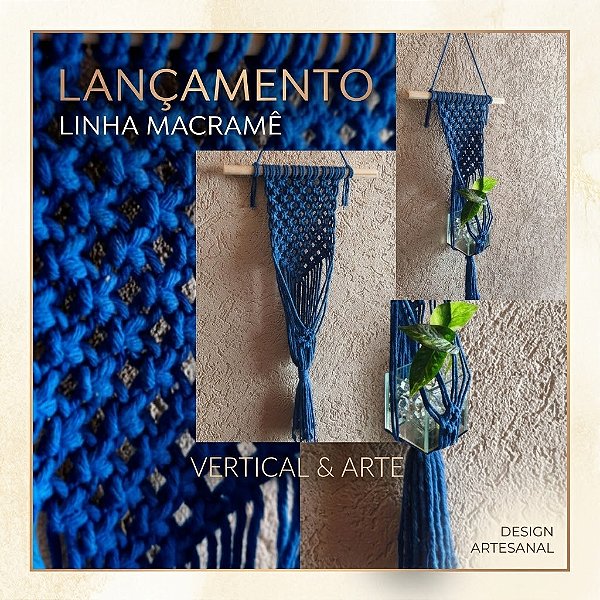 Painel Híbrido em Macramê – Suporte para Plantas