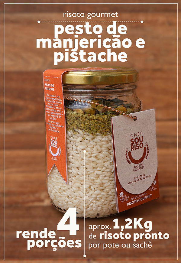 Risoto Pesto de Manjericão e Pistache - 4 Porções