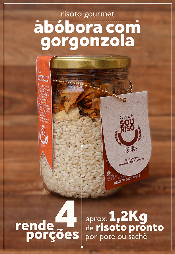 Risoto Abóbora com Gorgonzola - 4 Porções