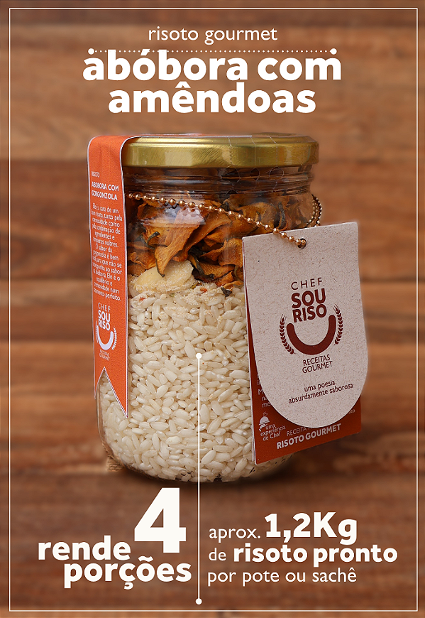 Risoto Abóbora com Amêndoas - 4 Porções