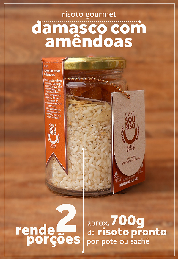 Risoto Damasco com Amêndoas - 2 Porções