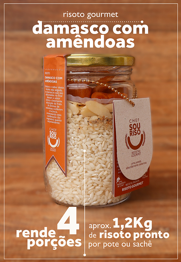 Risoto Damasco com Amêndoas - 4 Porções