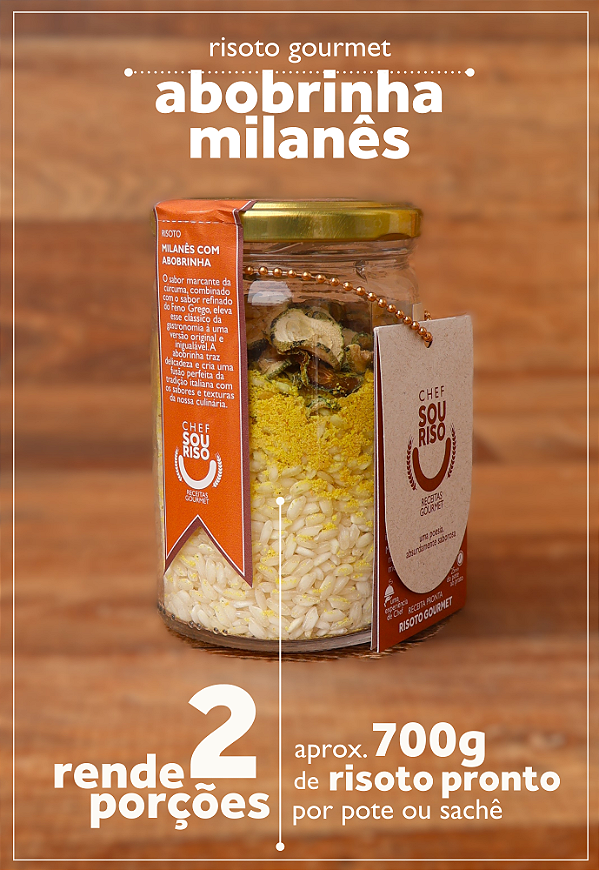 Risoto Abobrinha Milanês - 2 Porções