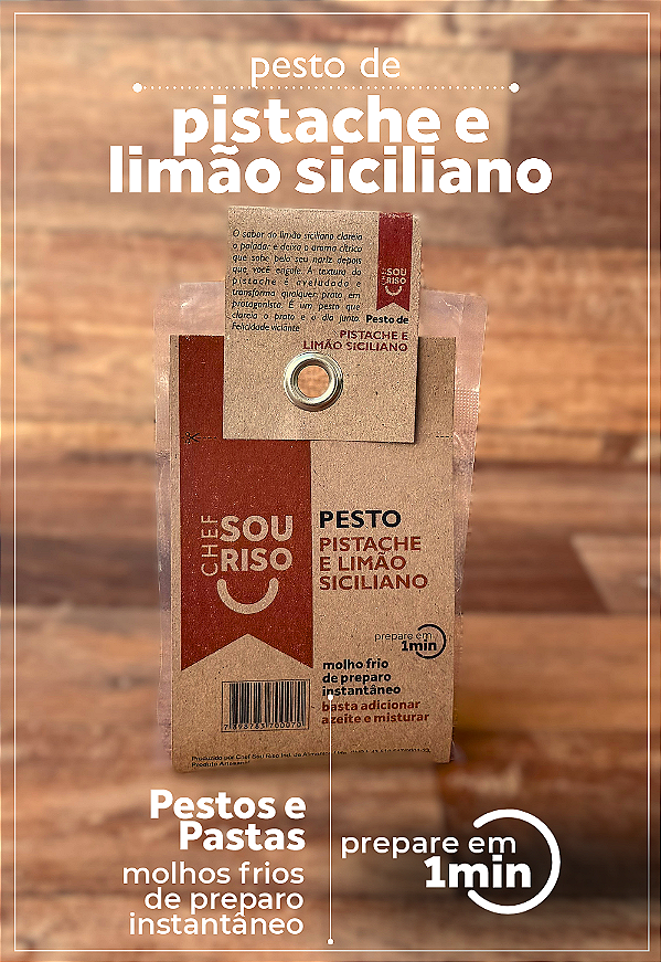 Molho Pesto de Pistache com Limão Siciliano
