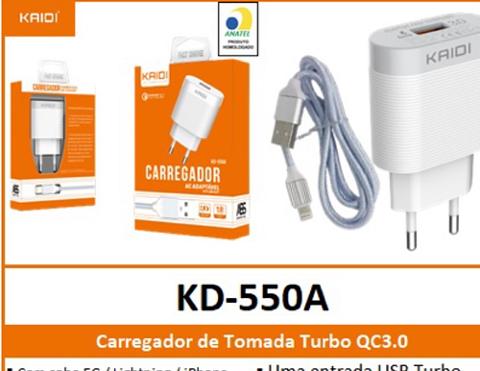 kd-550a <p>carregador turbo power kaidi qualcomm 3.0 lightning</p>