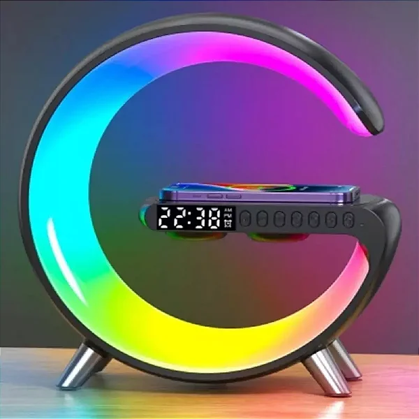 g11 luminária g speaker smart caixa de som e carregador indução 15 com com dsplay relogio