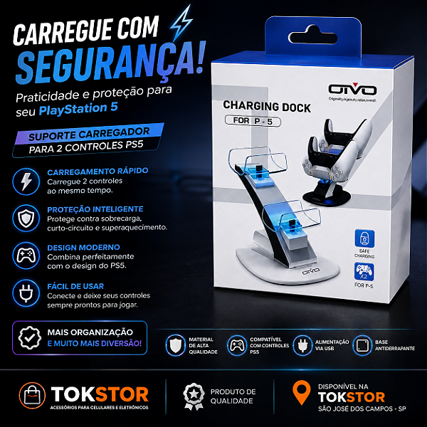 0018-1 Base carregadora de controle joystick PS5