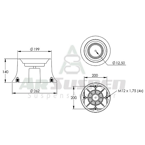 STA7000BSE - Base de Nylon Para Mola Pneumatica Pulverizador