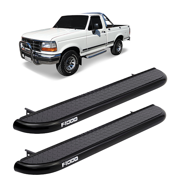 A155P - Estribo Ford F-1000 Cabine Simples Preto 1993 a 1998