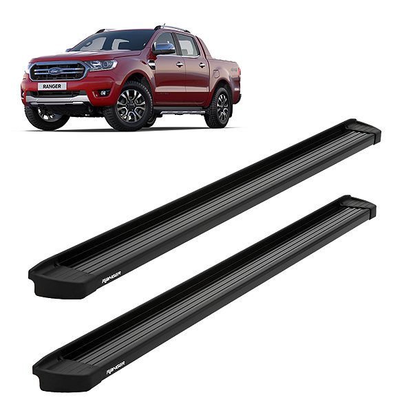 A504P - Estribo Ranger Cabine Dupla Aluminio Infinity Preto